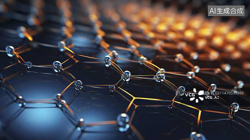 【AI数字艺术】石墨烯结构科技背景图图片素材