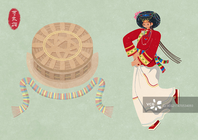 普米族服装女性图片素材