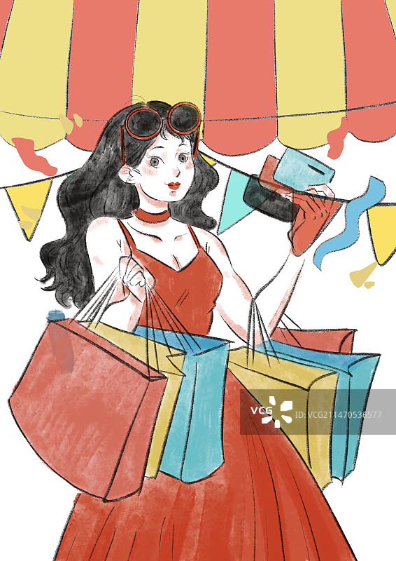 购物节插画图片素材