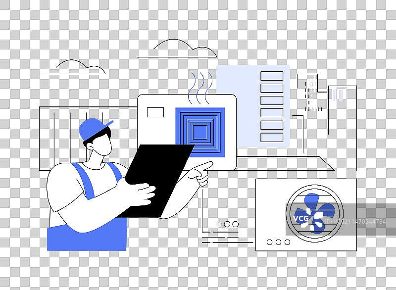 暖通空调检查抽象概念图片素材