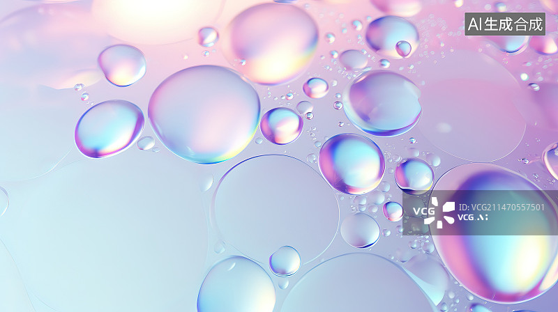 【AI数字艺术】淡粉色气泡图片素材