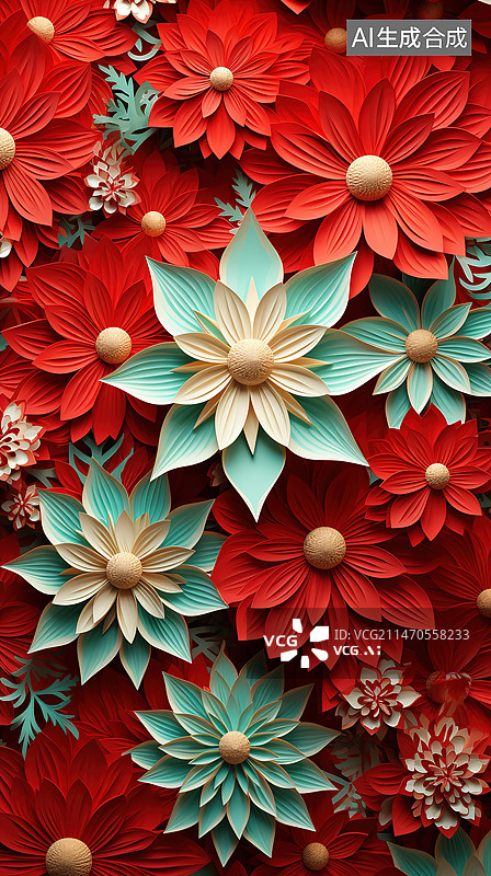 【AI数字艺术】圣诞主题折纸画图片素材