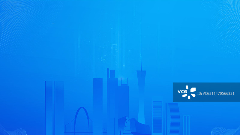 广州城市群矢量标志建筑背景图片素材