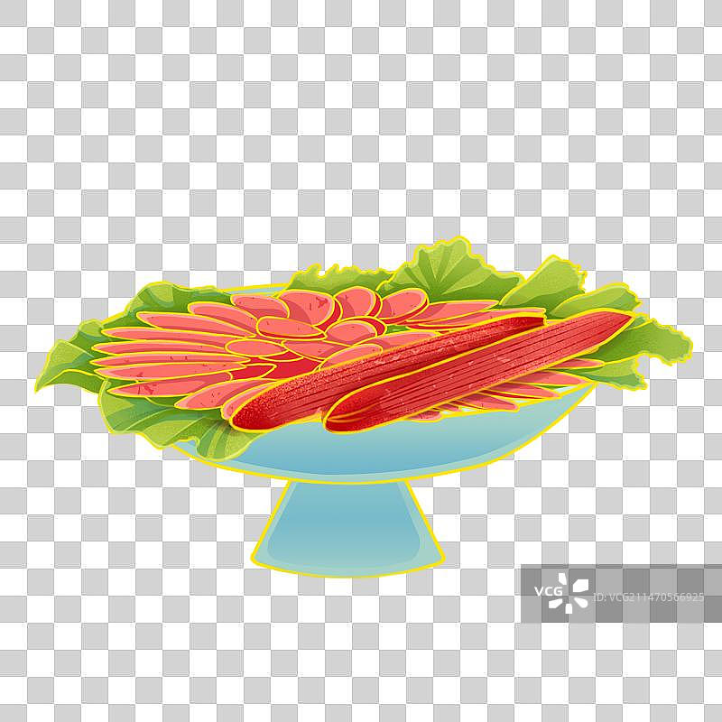 腊肠酒坛年货插画图片素材