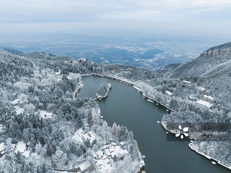 江西九江庐山风景区冬季雪景风光图片素材