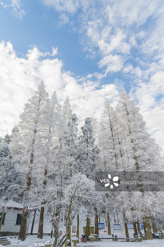 江西九江庐山风景区冬季雪景风光图片素材