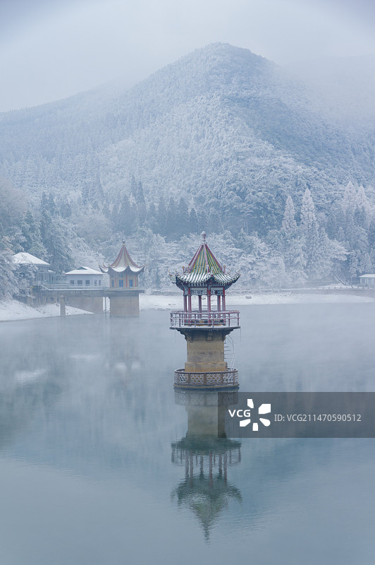 江西九江庐山风景区冬季雪景风光图片素材