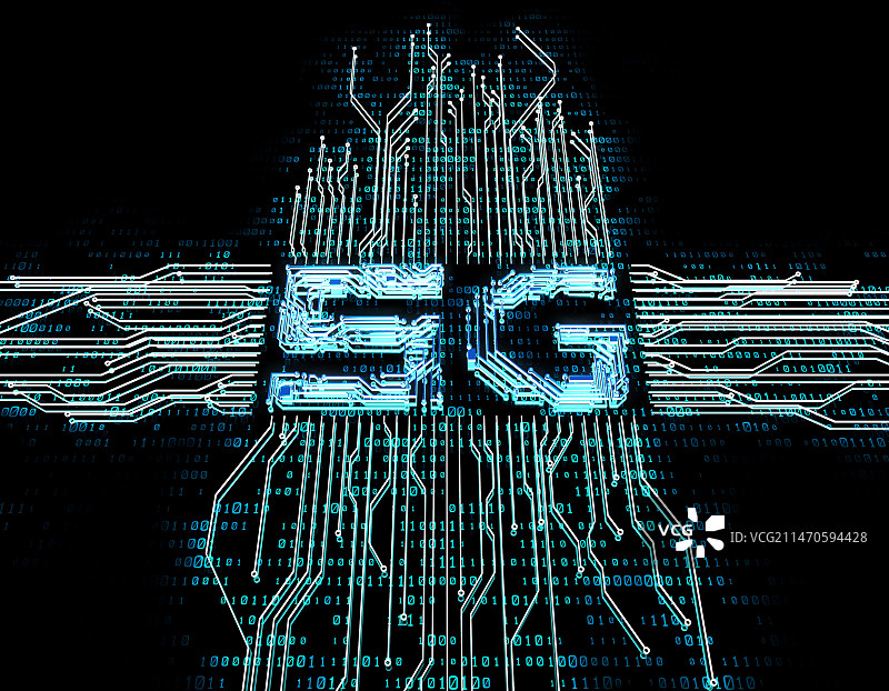 网络科技电路板数据传输与5G科技图片素材