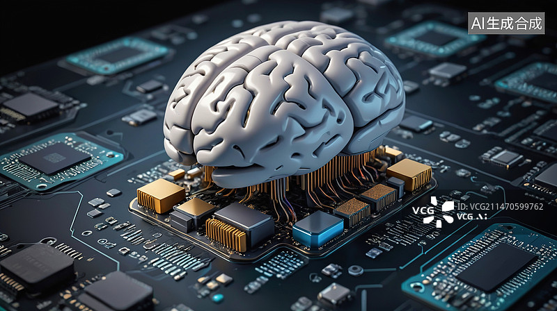 【AI数字艺术】人工智能生成式 AI概念图图片素材