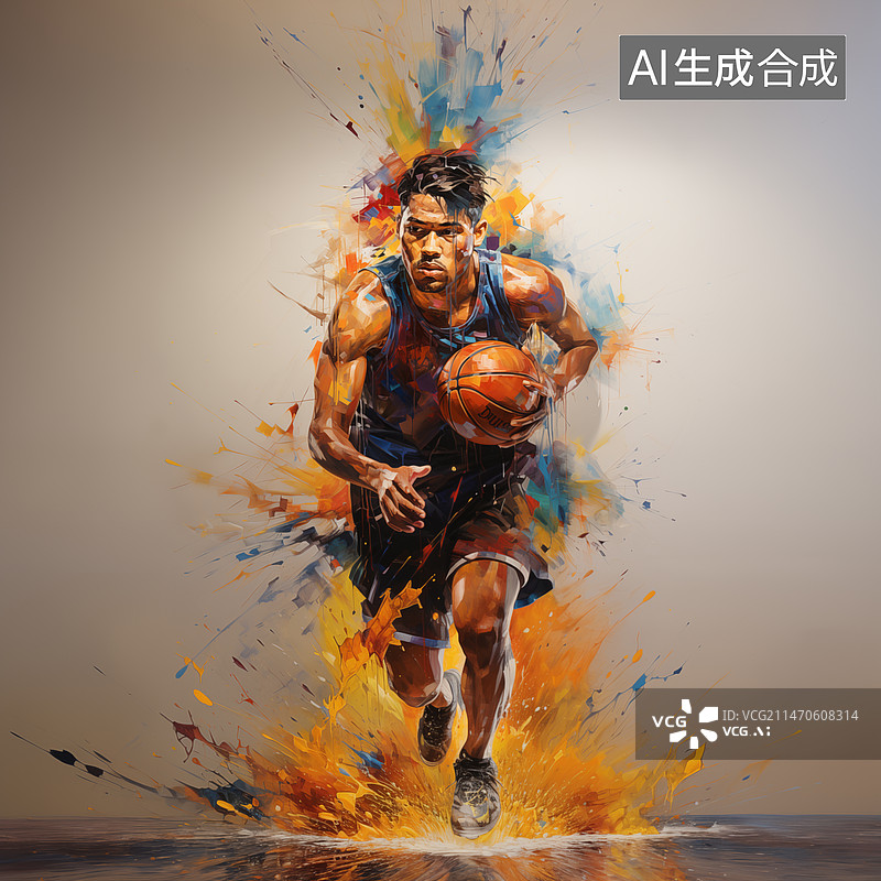 【AI数字艺术】年轻的篮球运动员图片素材