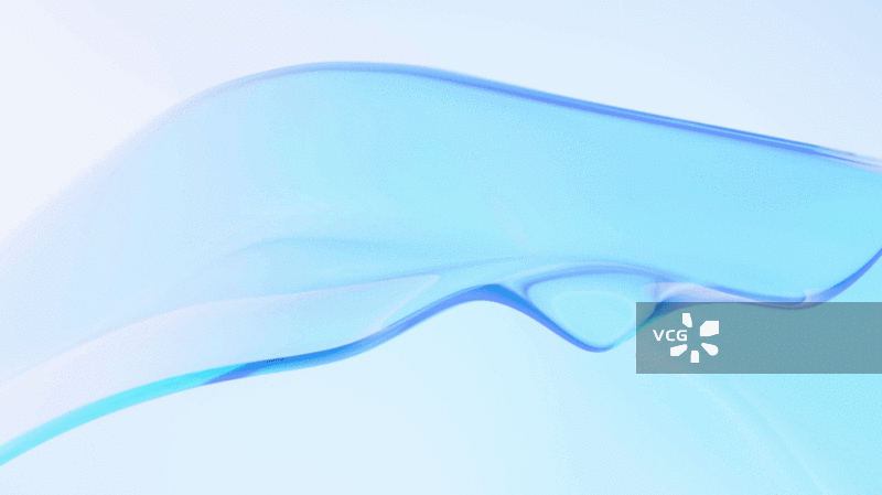 流动透明玻璃渐变曲面3D渲染图片素材