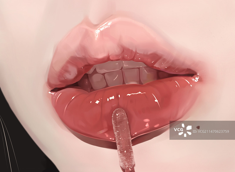 嘴唇厚涂图片素材