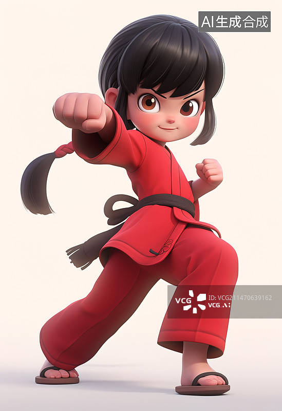 【AI数字艺术】功夫的儿童图片素材