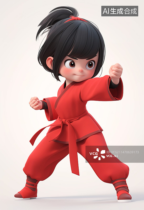 【AI数字艺术】功夫的儿童图片素材