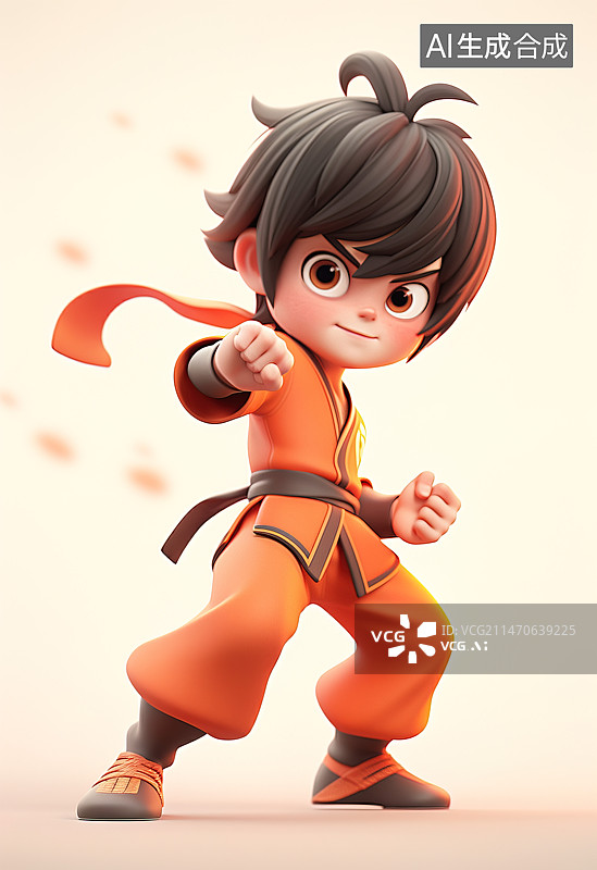 【AI数字艺术】功夫的儿童图片素材