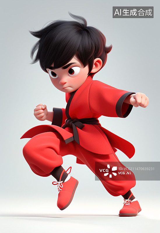 【AI数字艺术】功夫的儿童图片素材