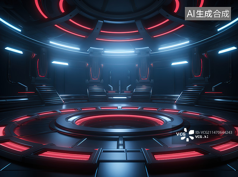 【AI数字艺术】剧院内舞台与灯光图片素材