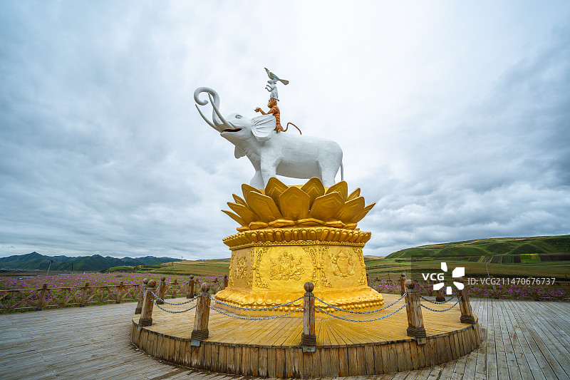 甘肃桑科草原“吉祥四瑞”图片素材