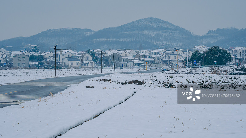 佘村的雪景图片素材