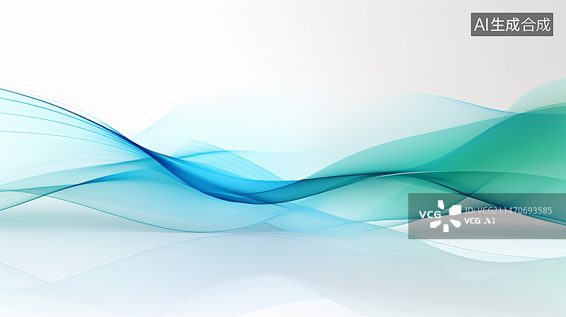 【AI数字艺术】抽象绿色低碳循环烟雾流线背景图片素材