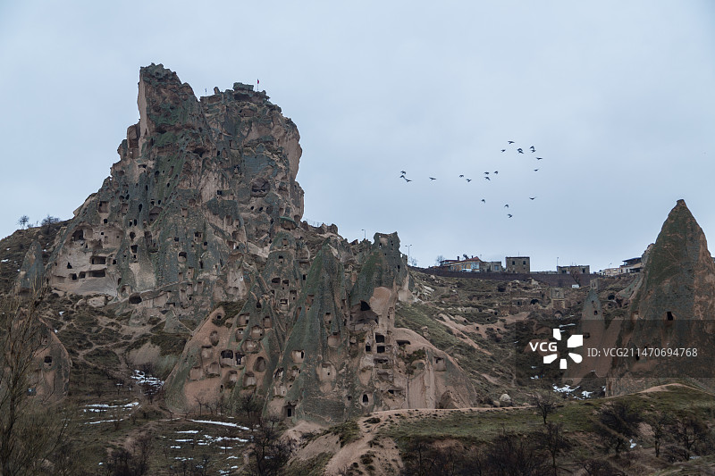 格雷梅石头开凿的房屋图片素材