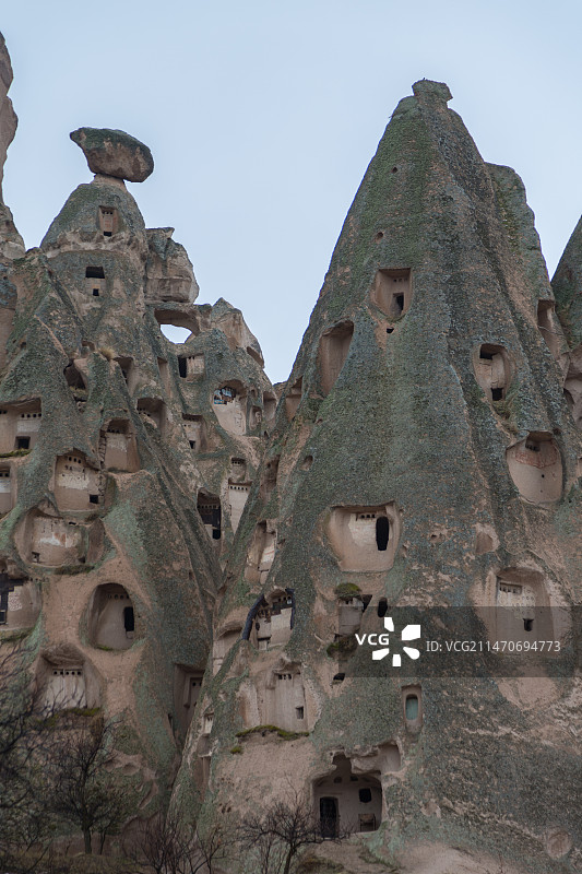 格雷梅石头开凿的房屋图片素材