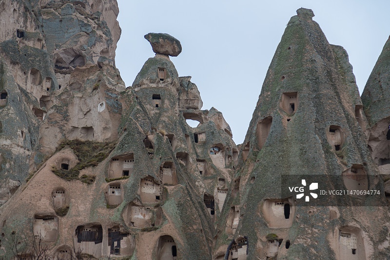 格雷梅石头开凿的房屋图片素材