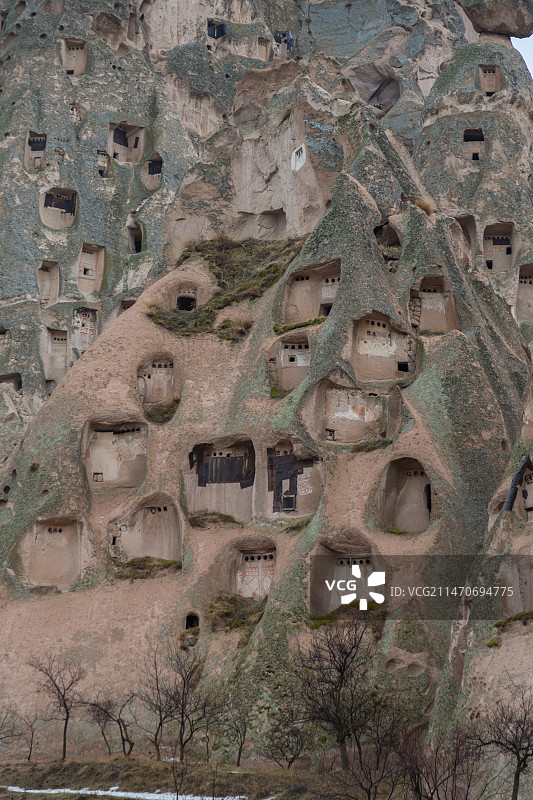 格雷梅石头开凿的房屋图片素材