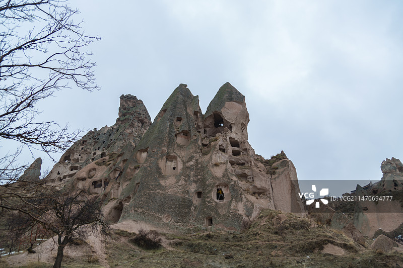 格雷梅石头开凿的房屋图片素材
