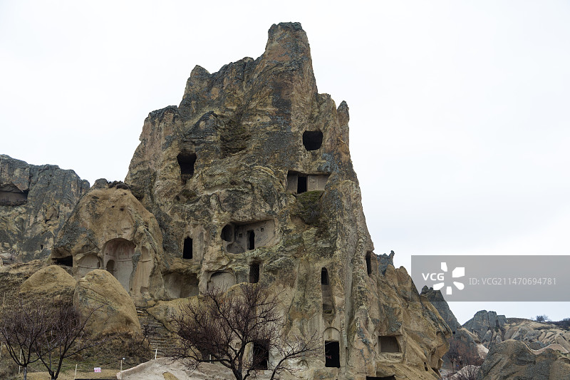 格雷梅石头开凿的房屋图片素材