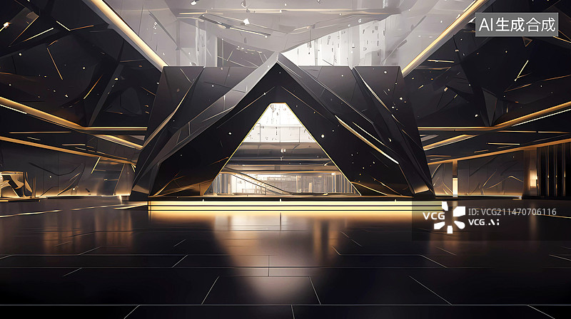 【AI数字艺术】汽车商务背景高档展厅空间图片素材