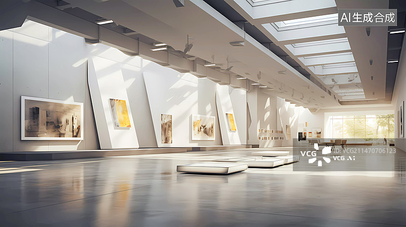 【AI数字艺术】汽车商务背景高档展厅空间图片素材