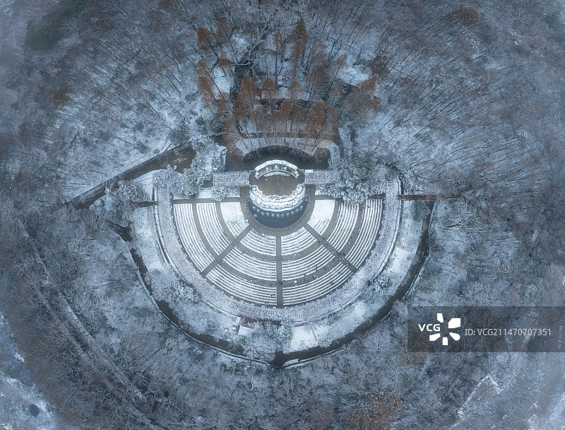 雪天中山陵音乐台图片素材