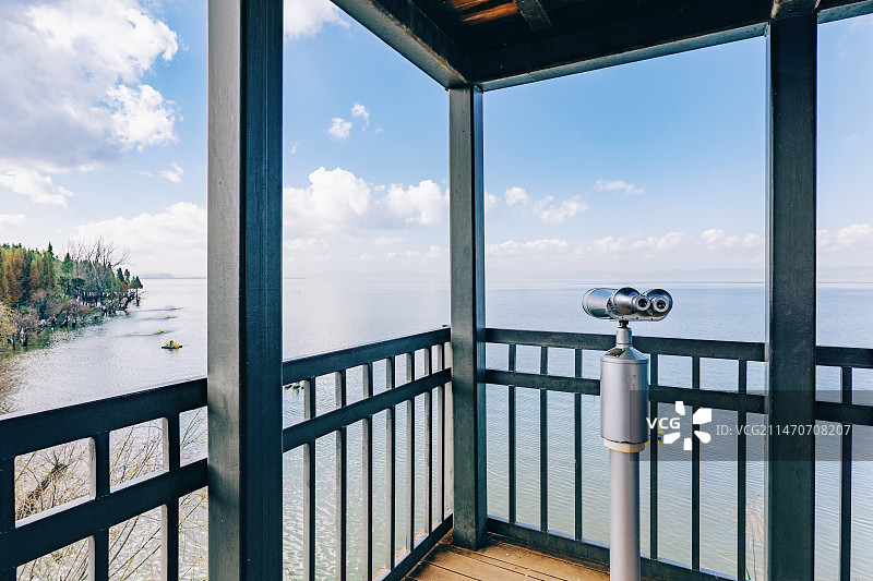 昆明捞鱼河湿地公园观景台图片素材