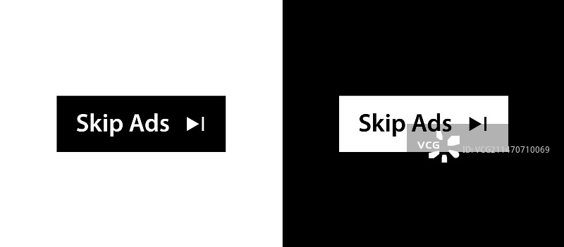 跳过广告按钮图标，停止视频广告Logo标志图片素材