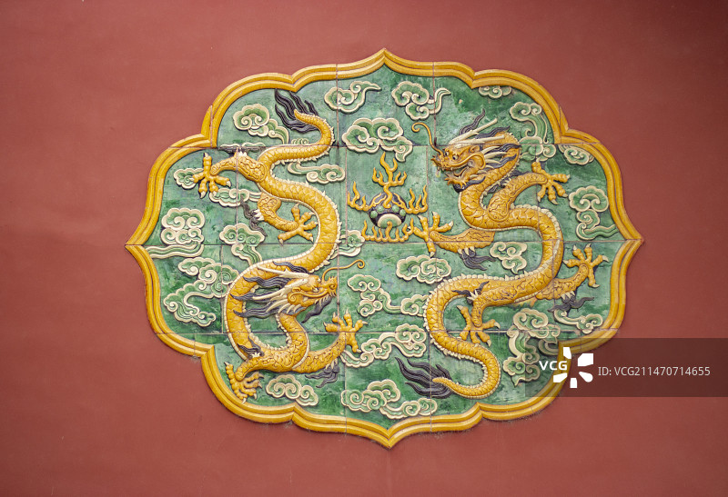故宫双龙戏珠壁画图片素材