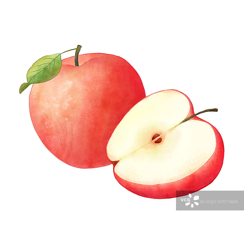 手绘水彩苹果图片素材