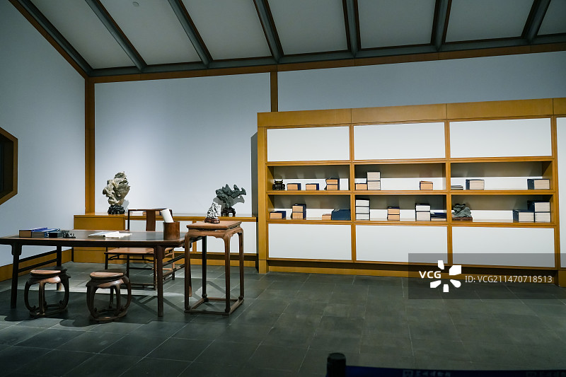 明代书斋 书房  苏州博物馆馆藏明式家具图片素材