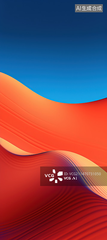 【AI数字艺术】蓝天映衬下的沙漠风光图片素材