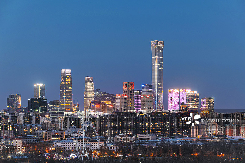 蓝调北京国贸中心图片素材