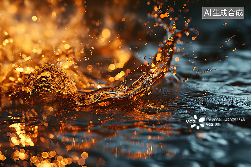 【AI数字艺术】水面高速摄影图片素材