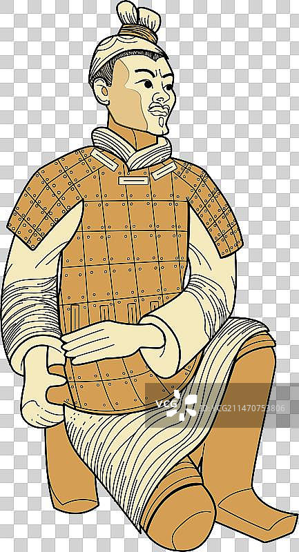 西安矢量插画建筑动物国风元素-1图片素材