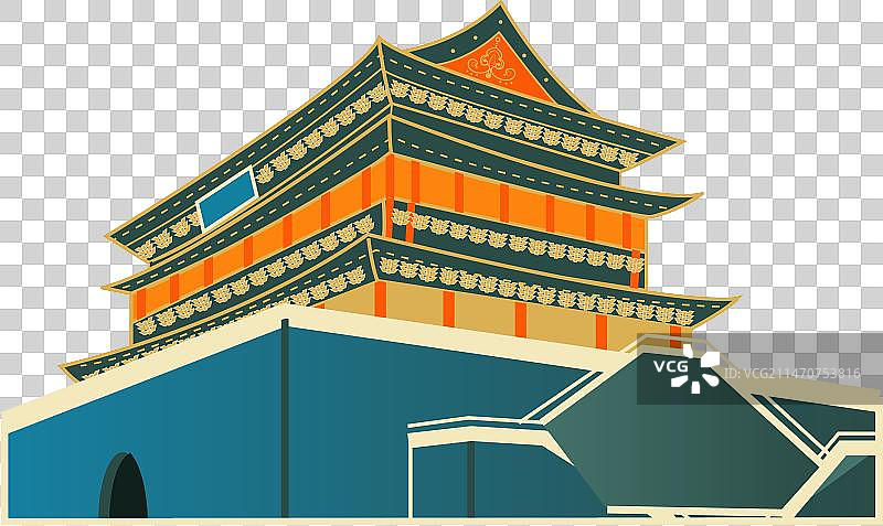 西安矢量插画建筑动物国风元素-1图片素材