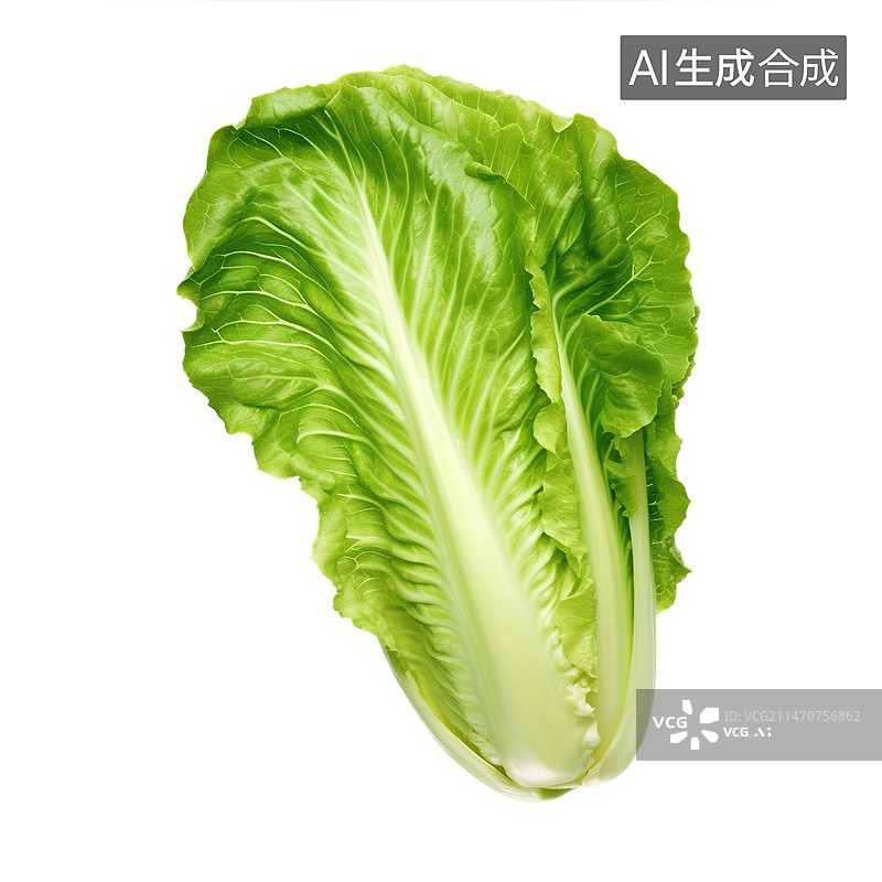 【AI数字艺术】新鲜翠绿的奶油生菜插画图片素材