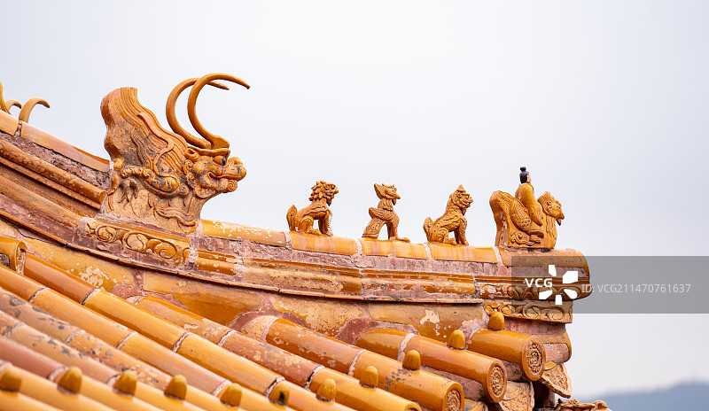 颐和园瓦上的神兽图片素材