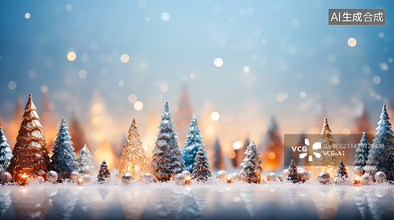 【AI数字艺术】圣诞节装饰背景海报图片素材