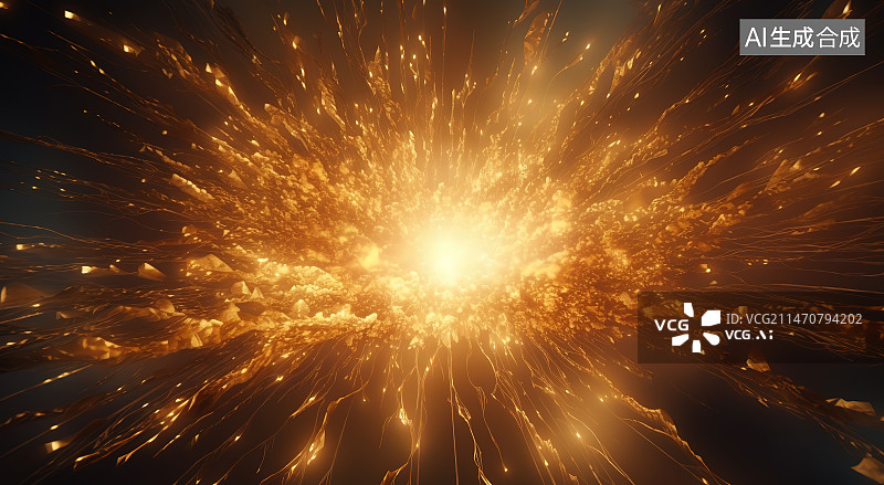 【AI数字艺术】夜空中照亮的火花的低角度视图图片素材