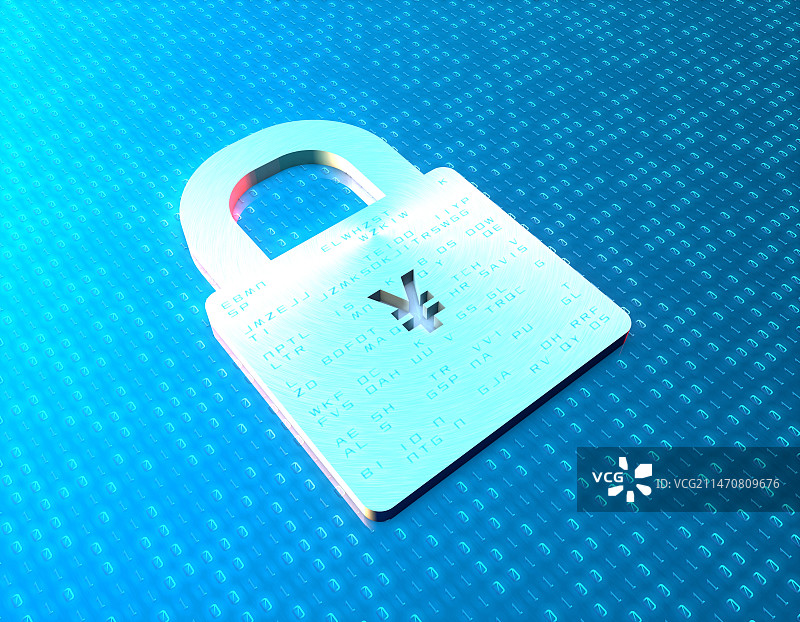 金融电子科技安全保护数据货币符号人民币图片素材