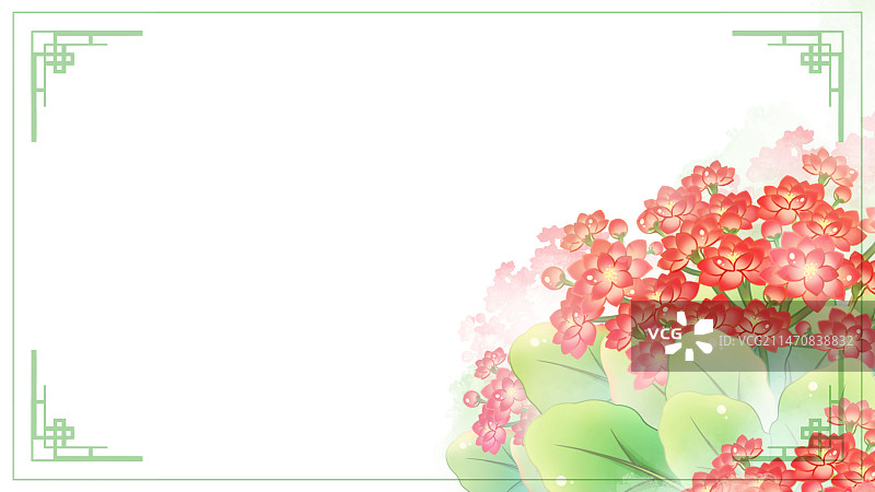 长寿花，唯美清新水彩花卉系列背景图片素材