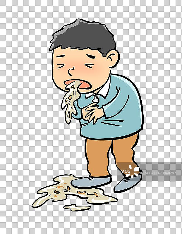 站着呕吐的孩子图片素材